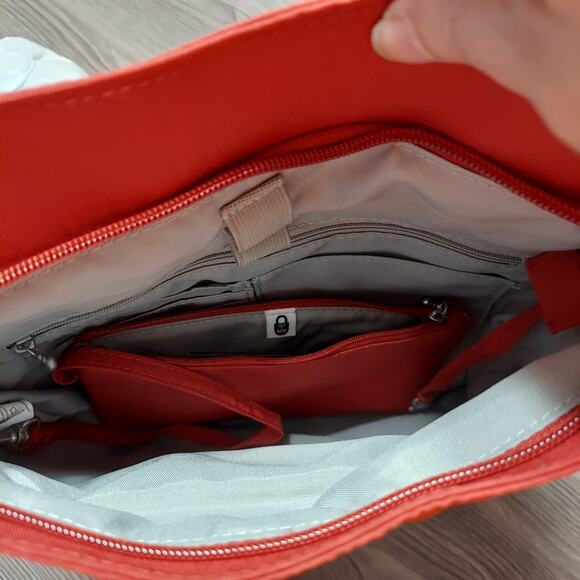 Baggallini Red Zipper Travel RFID Protected Lightweight Crossbody Bag NWT - Picture 10 of 13